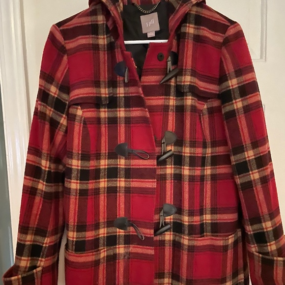 J. Jill Plaid Toggle Coat Jacket Small - Picture 1 of 9